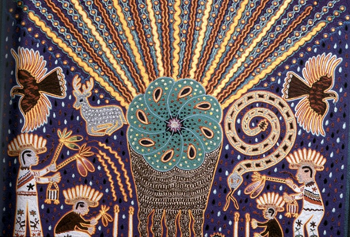 Peyote, Yarn Painting by Mariano Valadez.