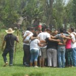 Ending Otac’s collective ceremony at Kalmekayotl Ceremonial Center, Xochimilco, Mexico City, May 2017. Photo by Alí Cortina.