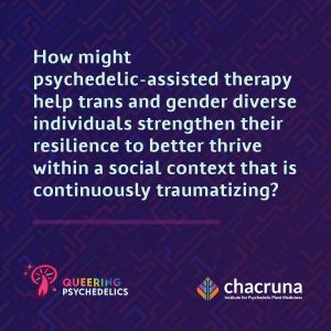 How might psychedelic-assisted therapy help trans and gender diverse individuals strengthen their resilience to better thrive within a social context that is continuously traumatizing?