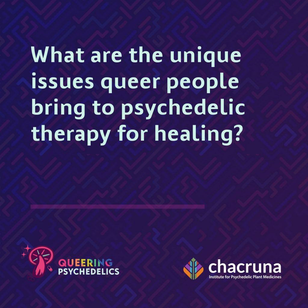 What are the unique issues queer people bring to psychedelic therapy for healing?
