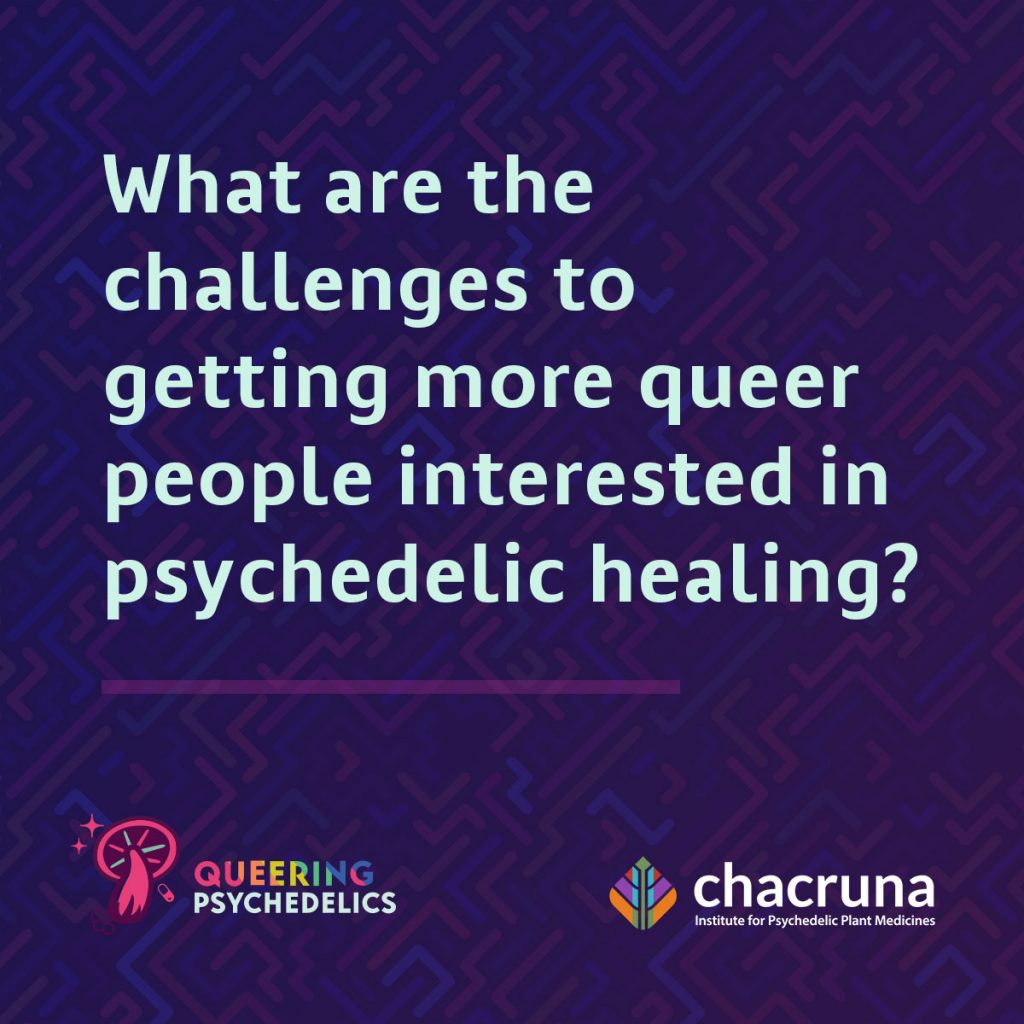 What are the challenges to getting more queer people interested in psychedelic healing?