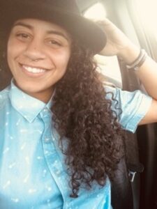 Kaylie Tejeda wearing a hat