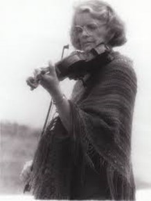 Helen Bonny playing a violin.