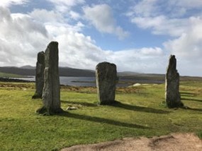 A sacred site in Scotland, large stones standing vertically.