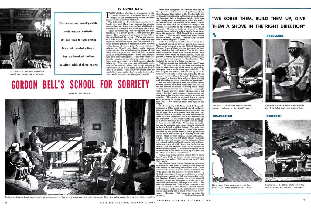 Gordon Bell's School for Sobriety (Maclean's Magazine, Dec. 1, 1952)