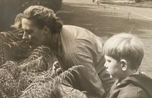 Jane Osmond and Julian Osmond looking at wild plants