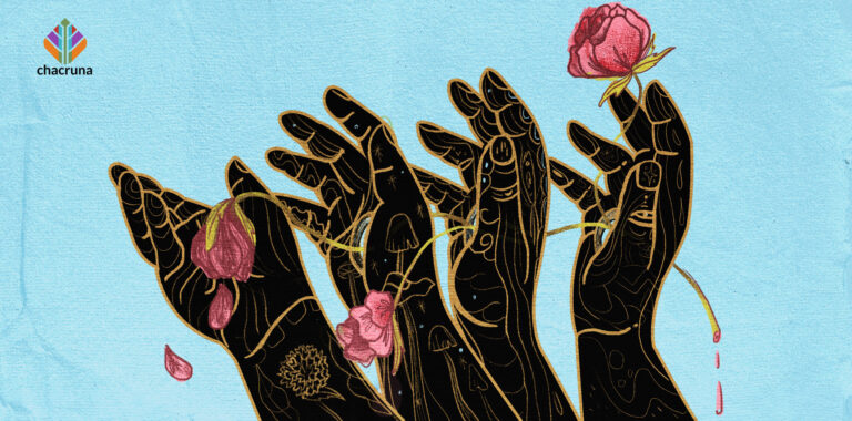 psychedelics and death, a black hand reaches upward toward the release of death.