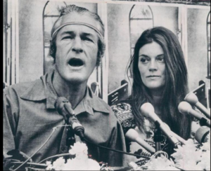 Timothy Leary and Rosemary Woodruff at a Press Conference (circa 1969)