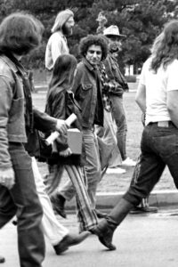 Abbie Hoffman visiting the University of Oklahoma to protest the Vietnam War.