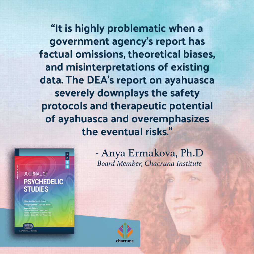 Anya Ermakova on DEA report on ayahuasca risk