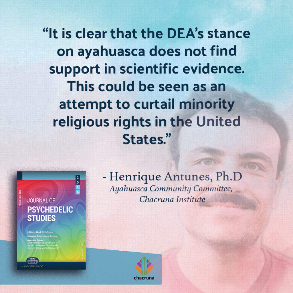 Henrique Antunes on DEA report on risks of ayahuasca