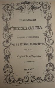 Front page of National Pharmacopeia (1846), Mexico