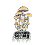 Psychedelic Society mushroom Logo white