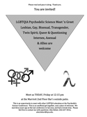 Flyer handed out at the first Psychedelic Science Conferences in 2010 and 2013. 