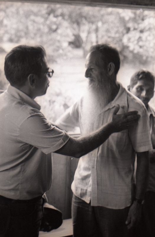 Padrinho Sebastião says goodbye to Colonel Guarino, head of the first 
multidisciplinary expedition to study Santo Daime, Rio do Ouro, 1982