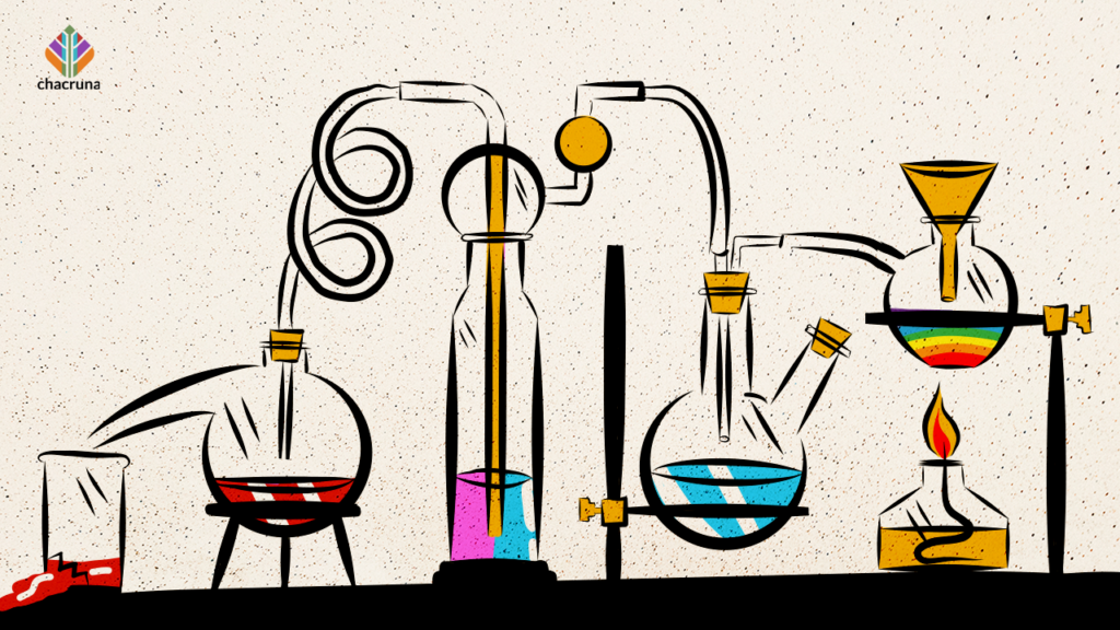 Image for an Open Letter Reply to Stan Grof that features test tubes leading to a final rainbow solution being cooked over a flame