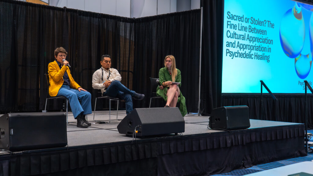 Panel "Sacred or Stolen? The Fine Line between Cultural Appreciation and Appropriation in Psychedelic Healing", with Osiris García Cerqueda and Lígia Duque Platero, moderated by Nico Gusac, Plant Medicine Track on Friday June 20