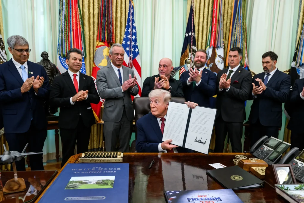 President Donald J. Trump holds a press conference after signing an Executive Order accelerating medical treatments for serious mental illness