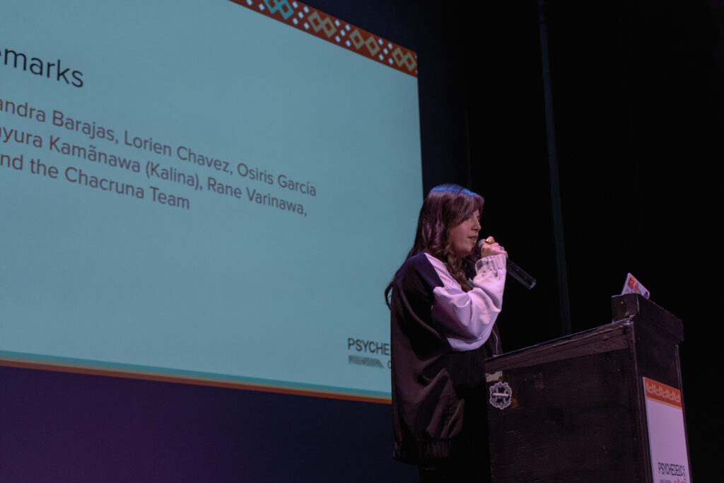 Alejandra Barajas delivers closing remarks for Psychedelic Culture 2026